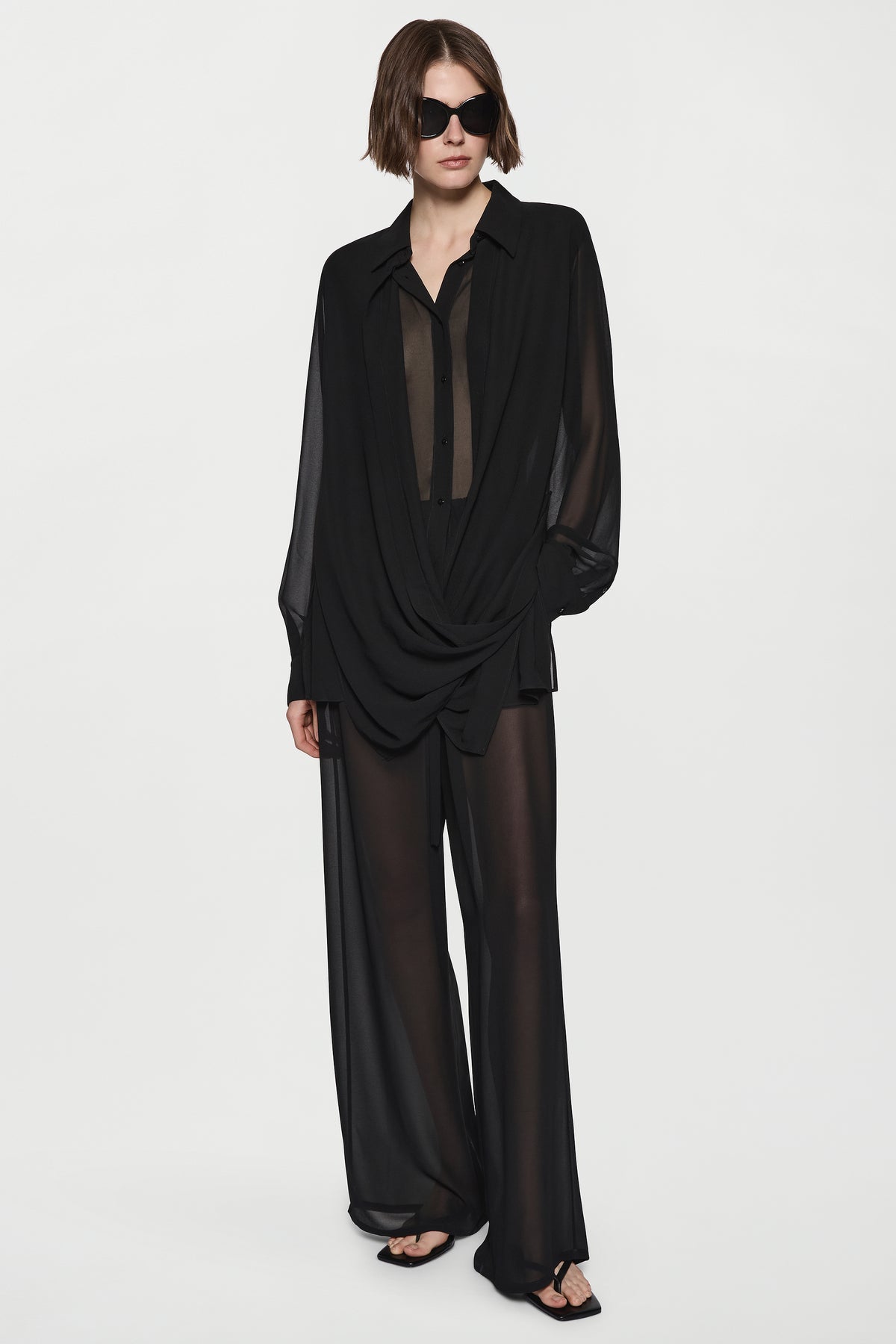 Drape front shirt