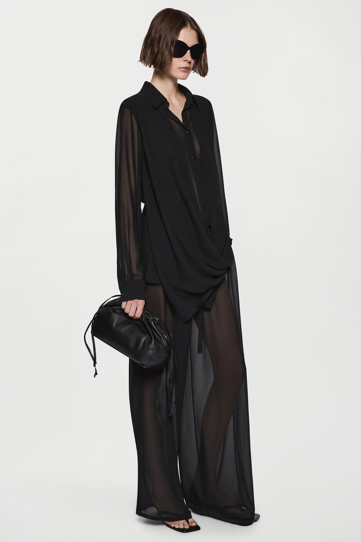 Drape front shirt