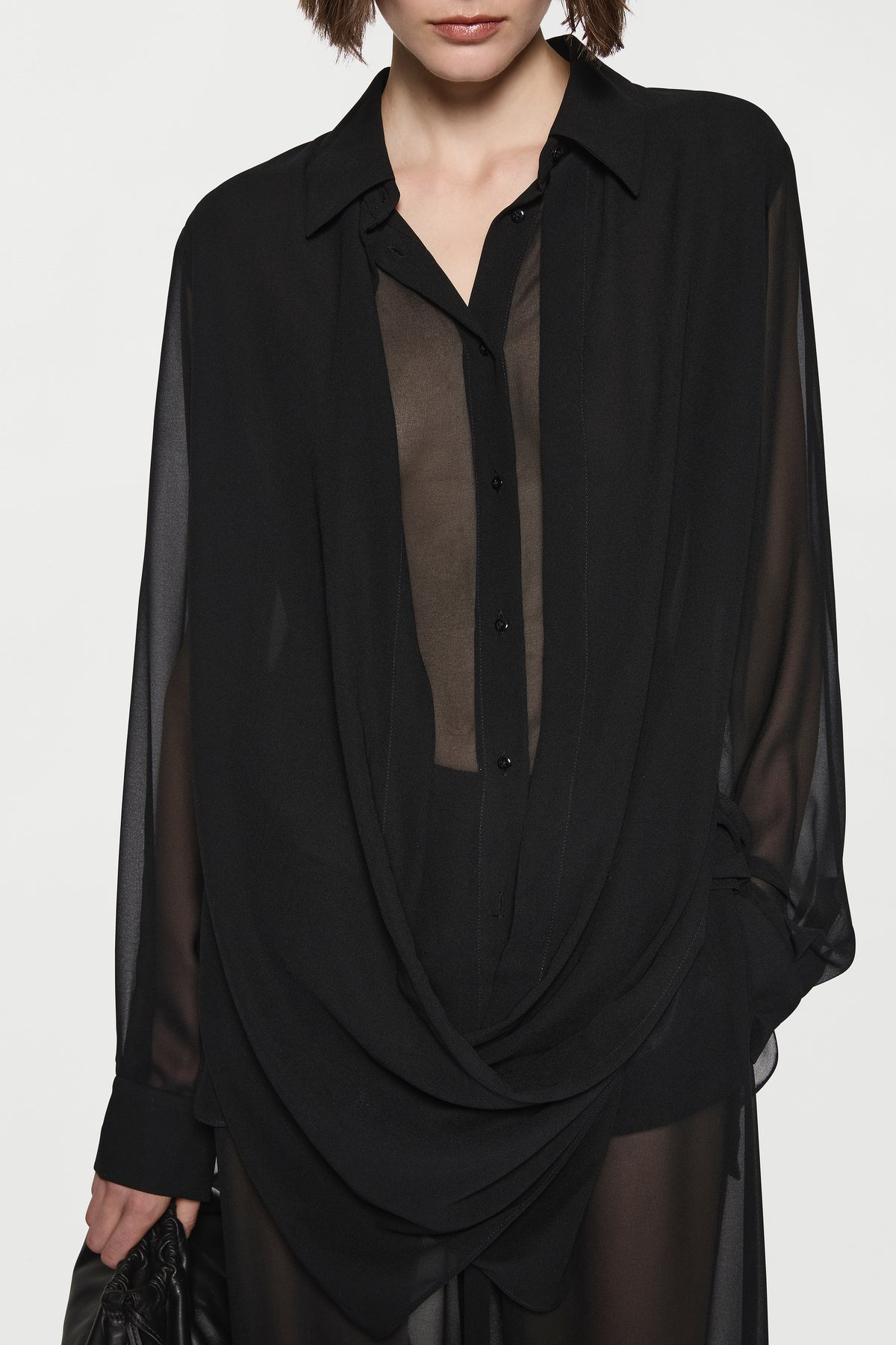 Drape front shirt