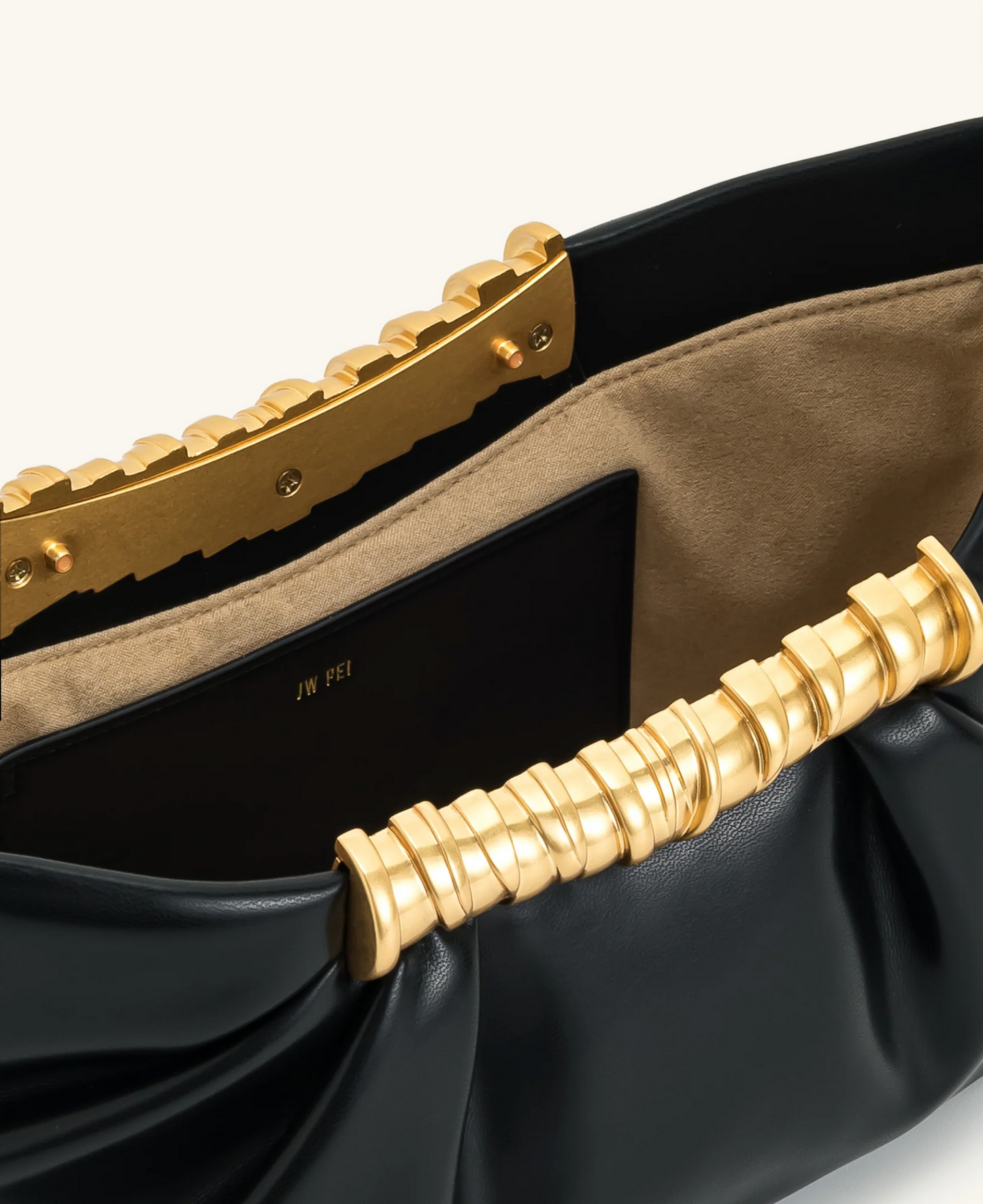 Leia Pleated Clutch - Black