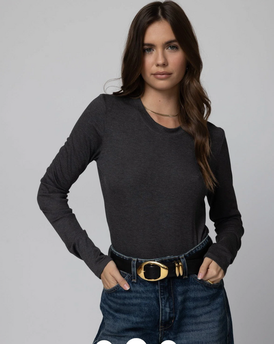 Rib Longsleeve Slim Baby Tee-Stillwater