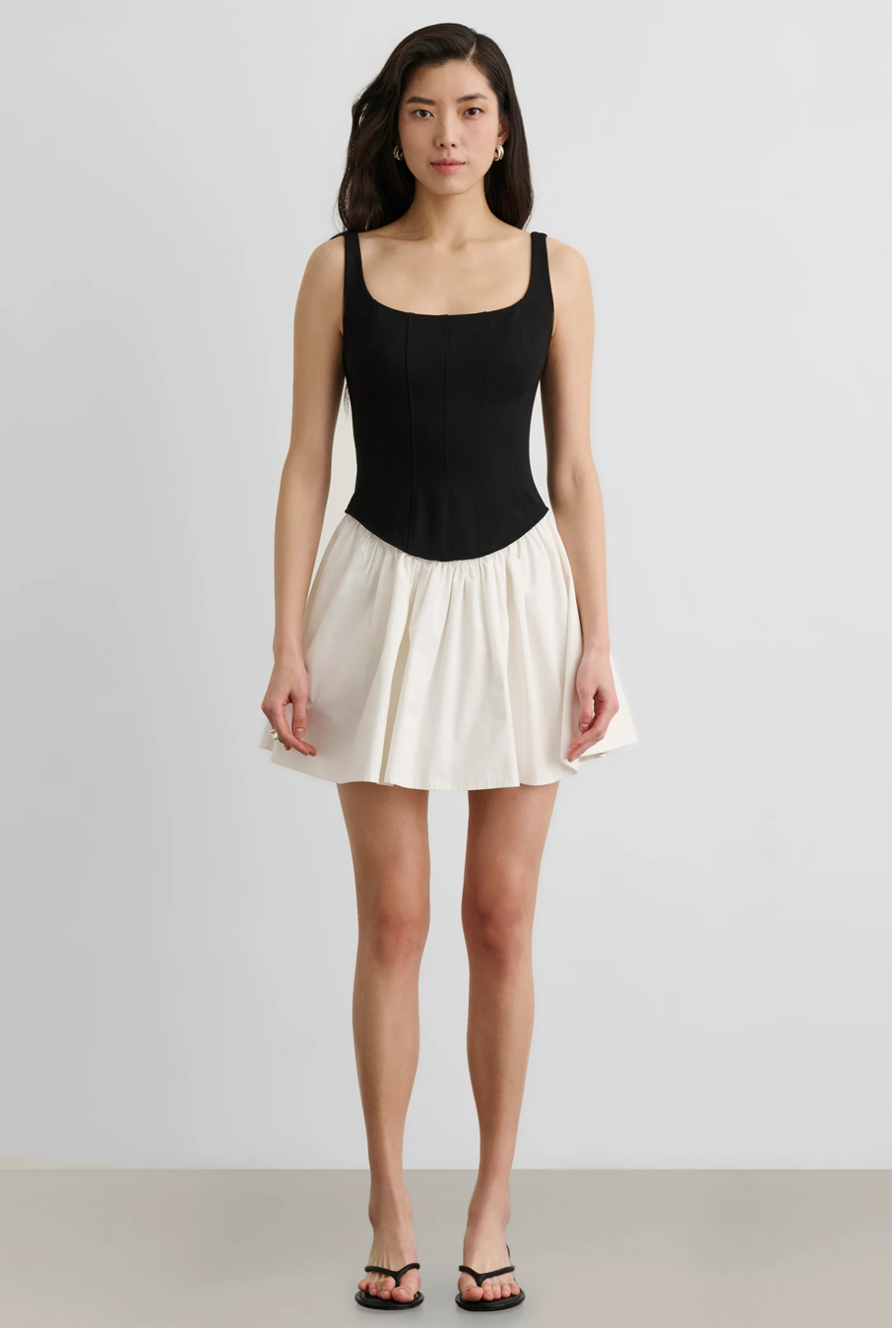 Felicie Drop Waist Corset Mini Dress-Toccin
