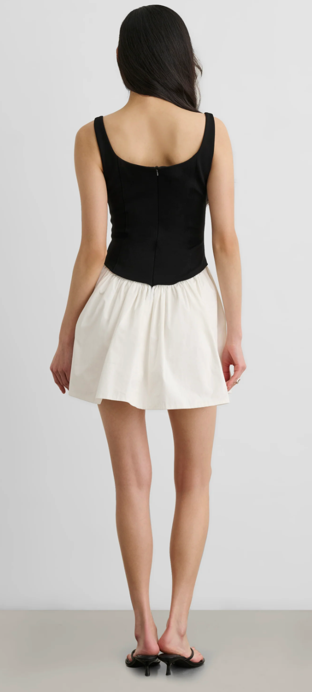 Felicie Drop Waist Corset Mini Dress-Toccin