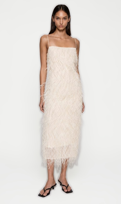 Organza Feather Slip Dress