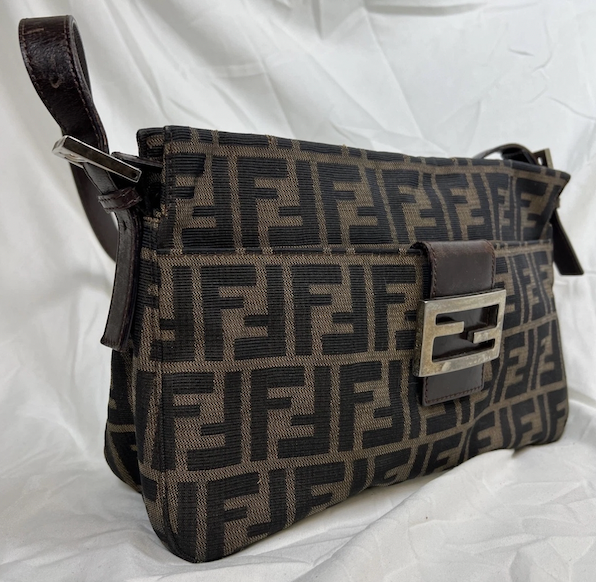 Fendi Zucchino Mama Baguette Shoulder Bag