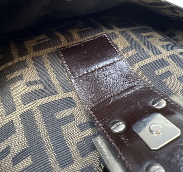 Fendi Zucchino Mama Baguette Shoulder Bag