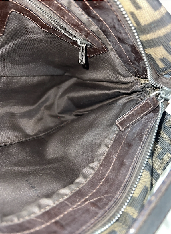 Fendi Zucchino Mama Baguette Shoulder Bag