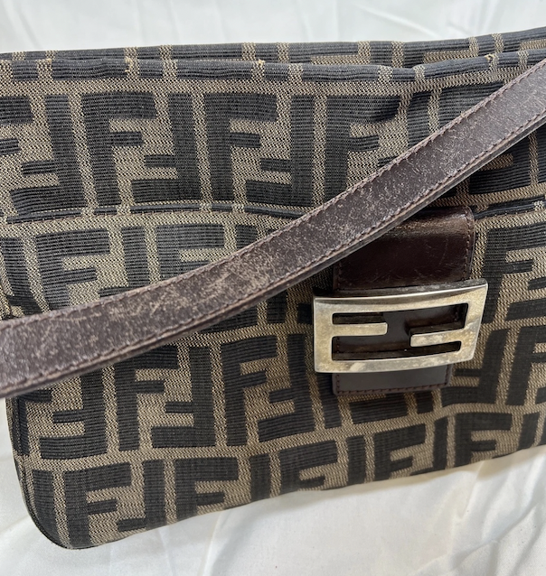 Fendi Zucchino Mama Baguette Shoulder Bag