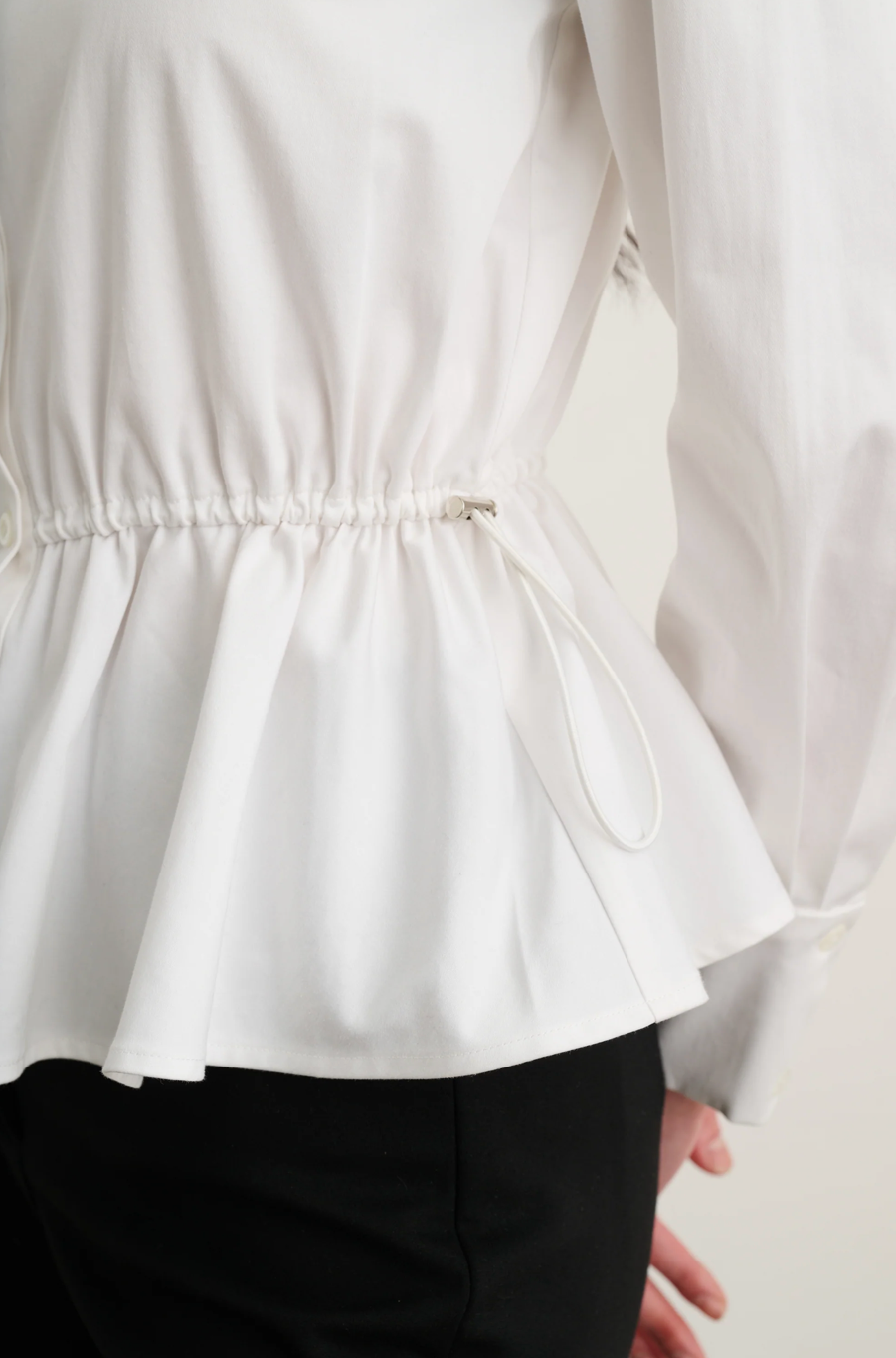 Ingrid Button Down Shirt with Drawstrings - TOCCIN