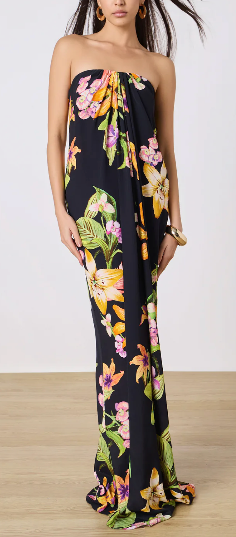 Strapless Drape Maxi Dress- Rococo Sand
