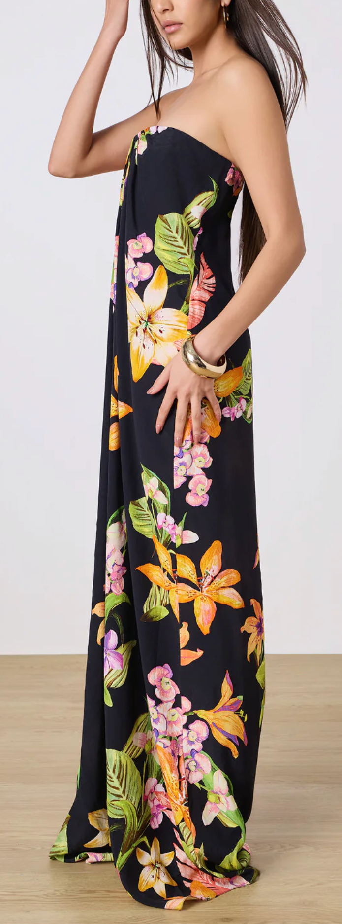 Strapless Drape Maxi Dress- Rococo Sand