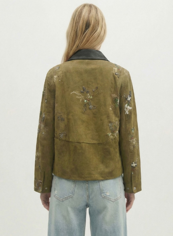 VESTE COURTE BRODERIE PERLES