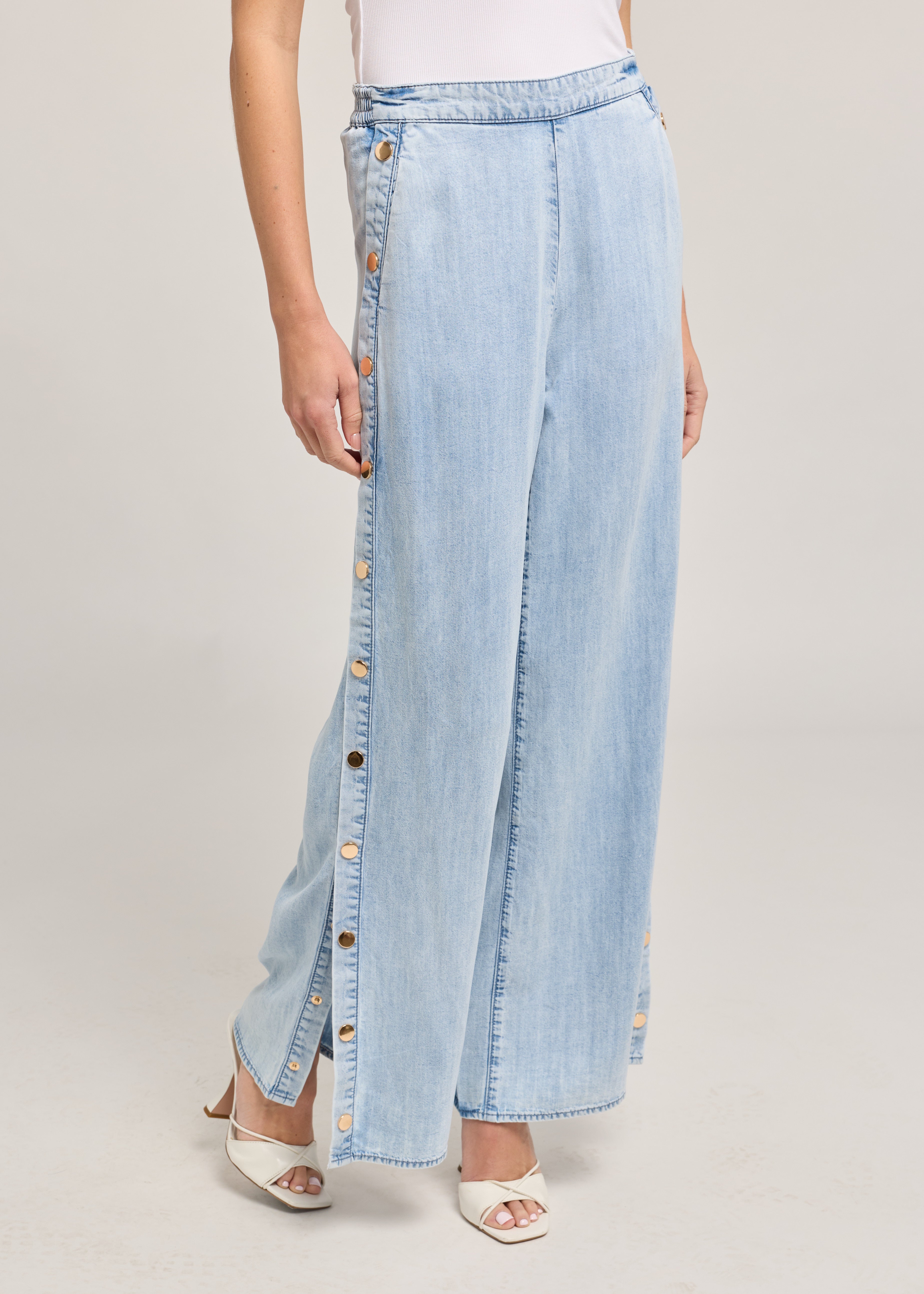 JOSALYN DENIM SNAP PANTS – Henry Ellis