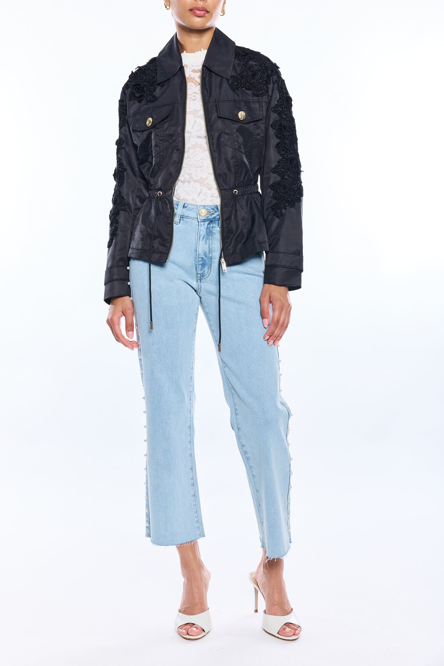 JANICE LACE COMBO PARKA