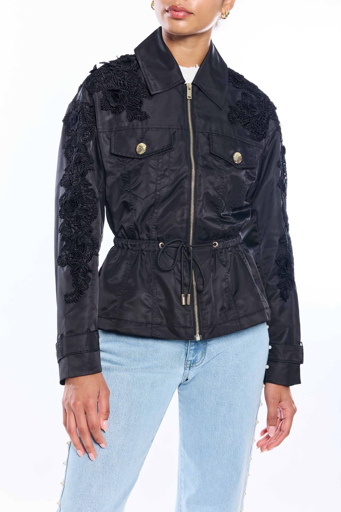 JANICE LACE COMBO PARKA