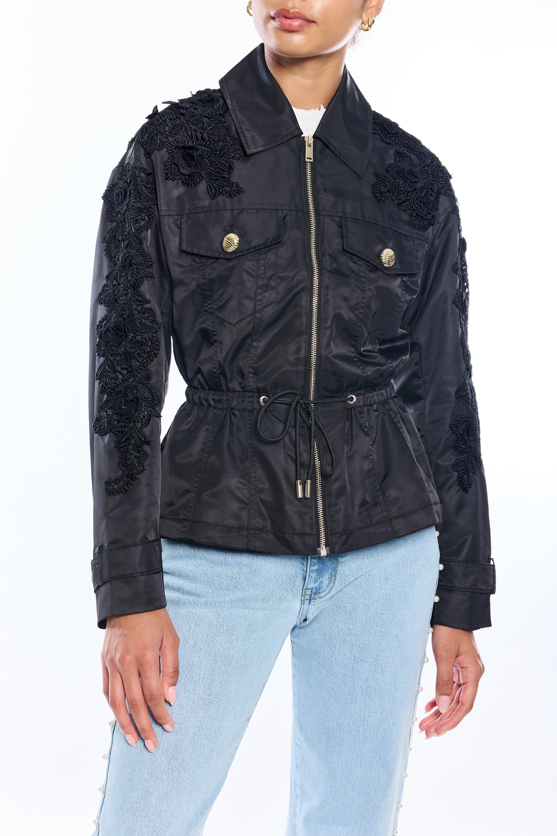 JANICE LACE COMBO PARKA
