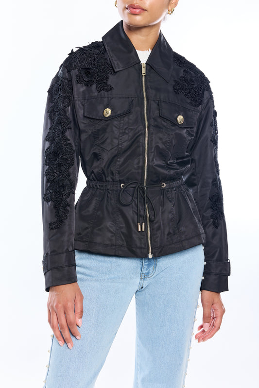 JANICE LACE COMBO PARKA