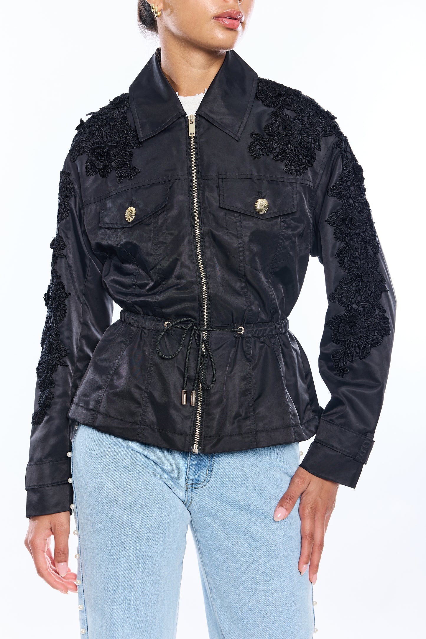JANICE LACE COMBO PARKA