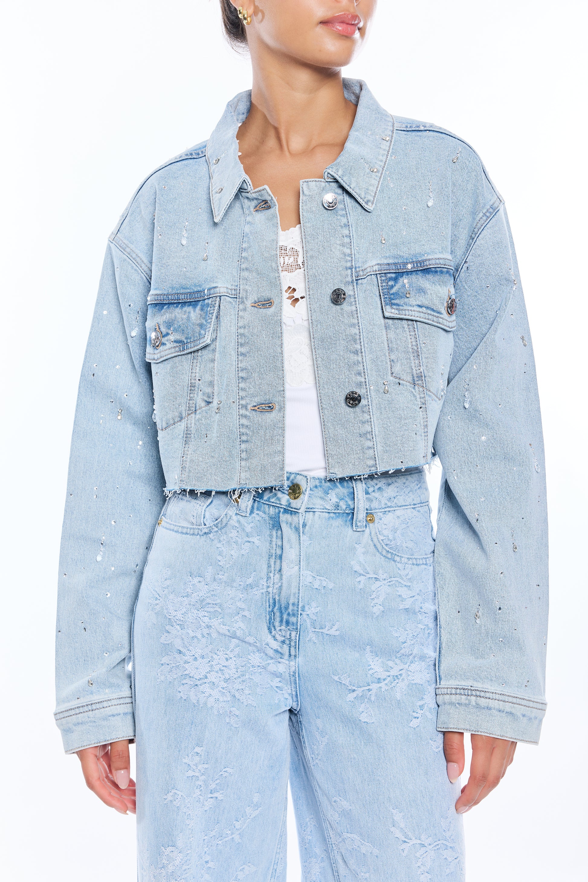 DELAN EMB DENIM JACKET