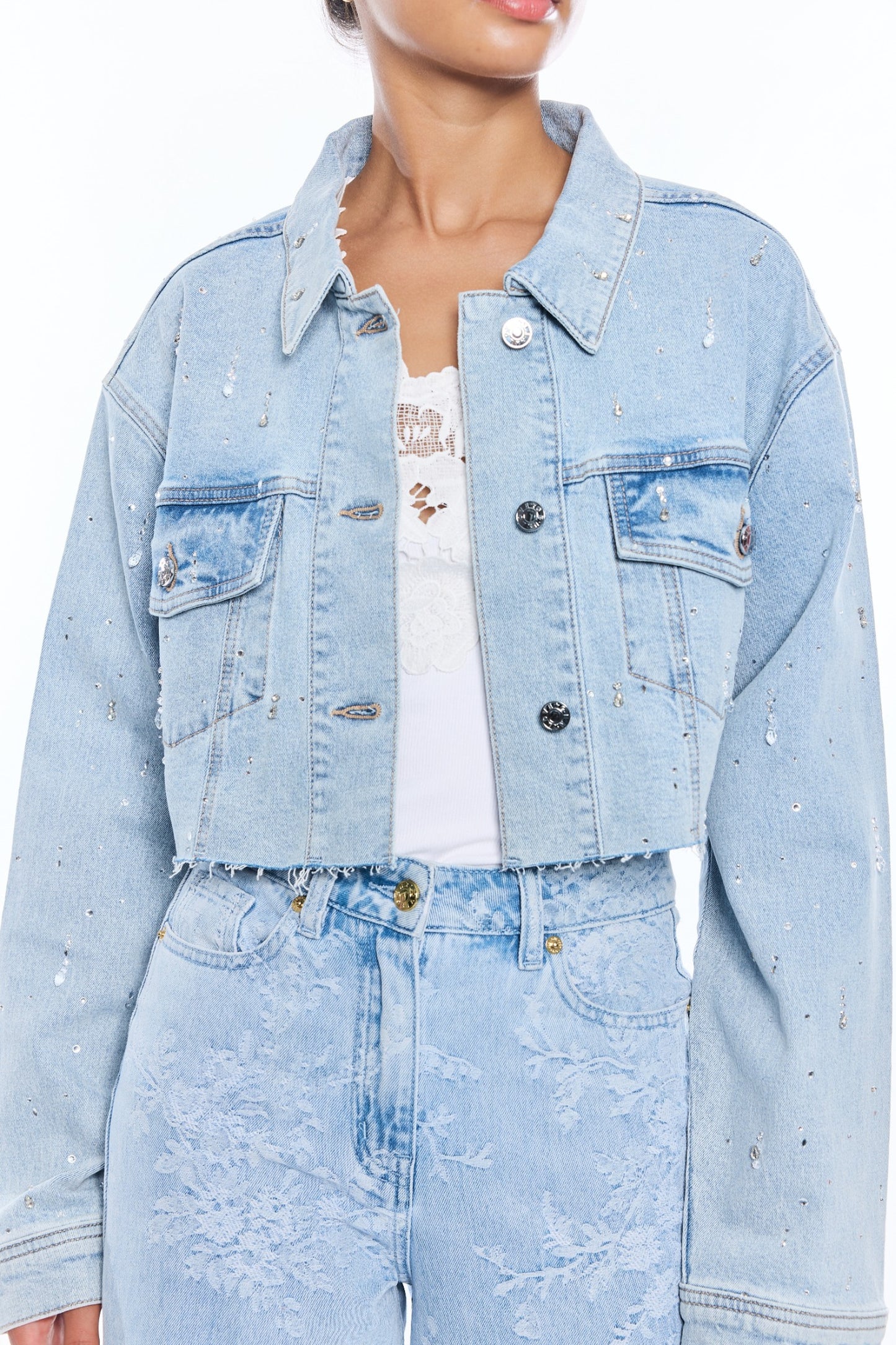 DELAN EMB DENIM JACKET