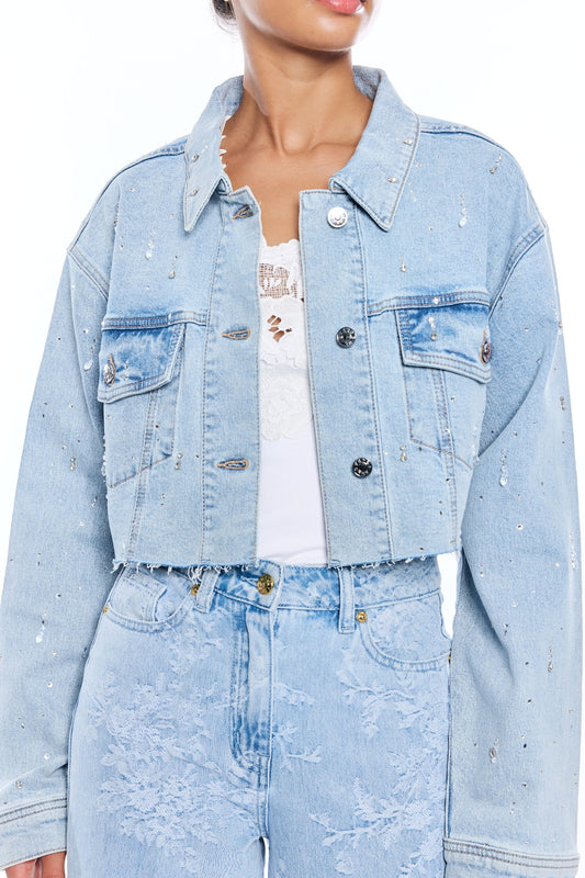 DELAN EMB DENIM JACKET
