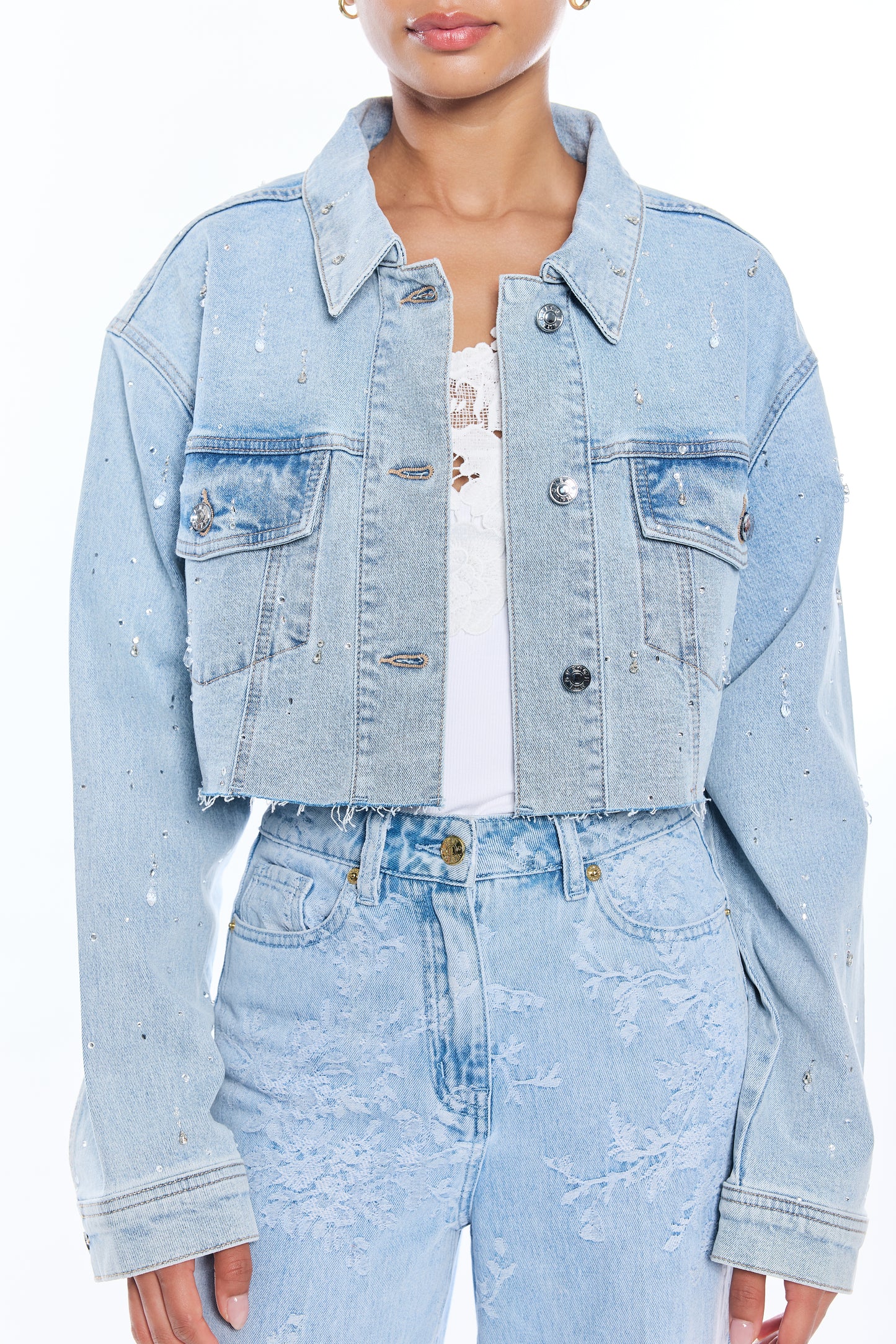 DELAN EMB DENIM JACKET