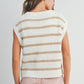 Crew Neck Striped Knit Tank Top