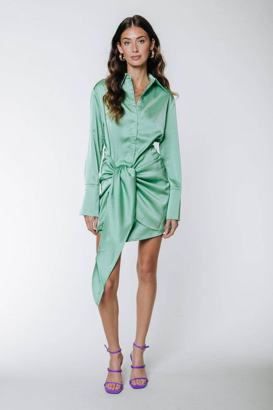 Mette Satin Shirt Dress