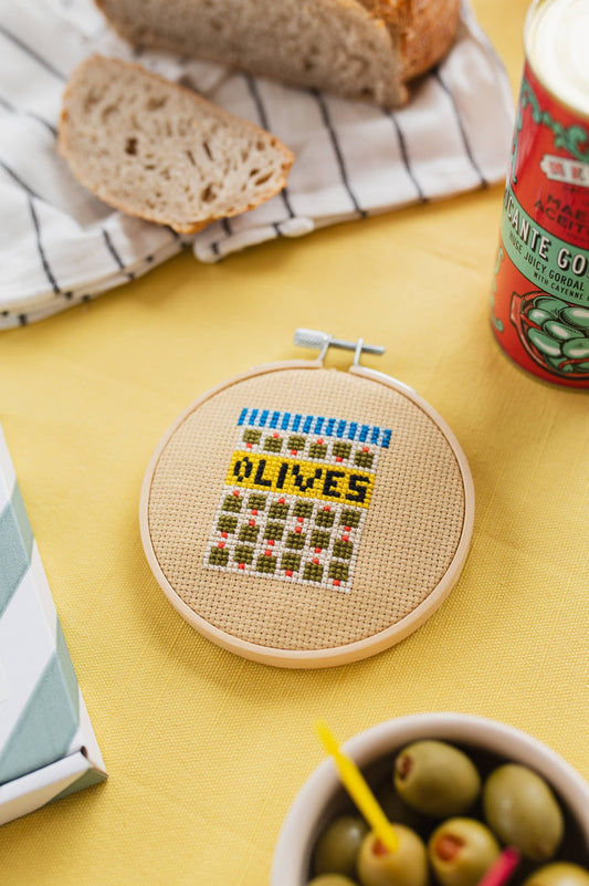 Cotton Clara Craft Kits & Supplies - Olives Cross Stitch Kit