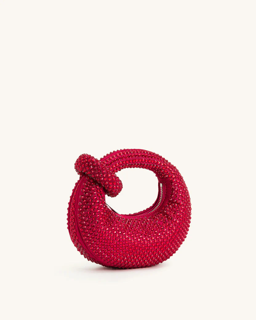 Abacus Artificial Crystal Mini Top Handle Bag - Red JW-PEI