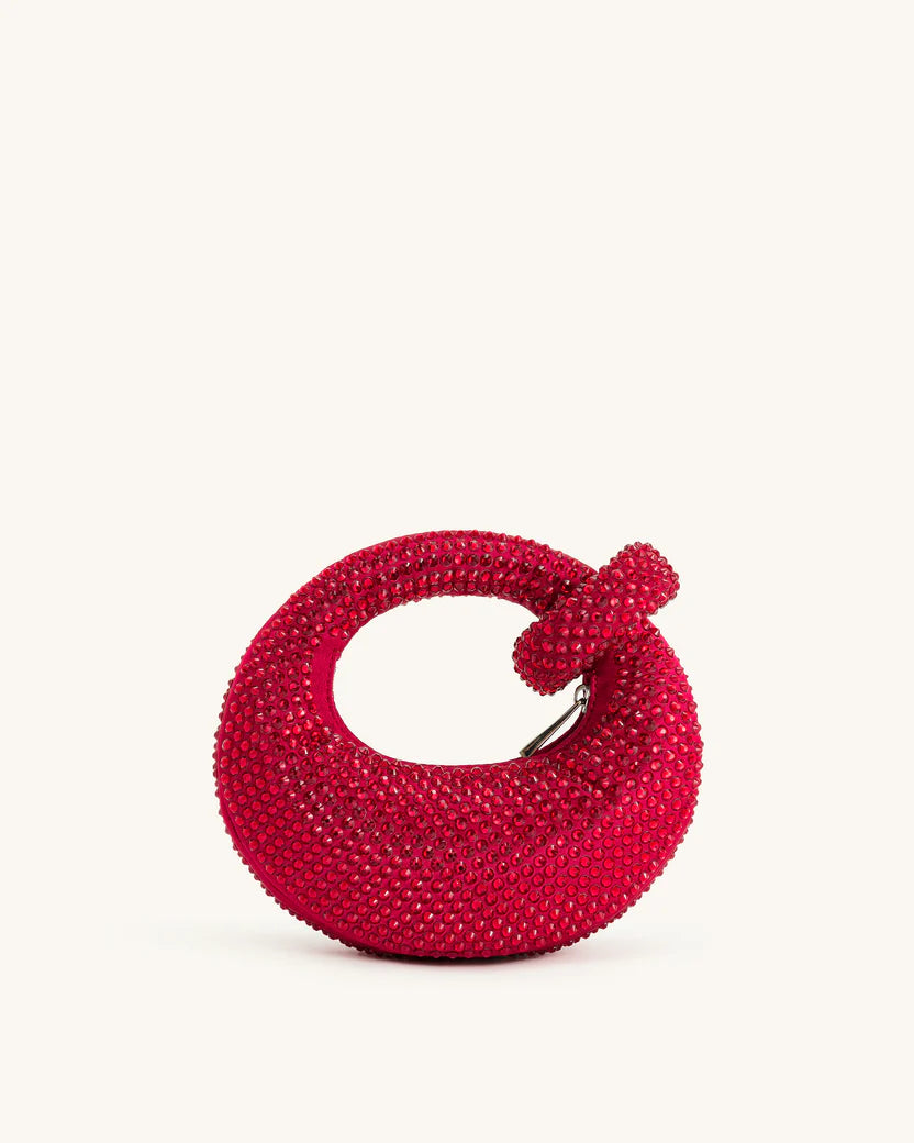Abacus Artificial Crystal Mini Top Handle Bag - Red JW-PEI