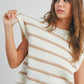 Crew Neck Striped Knit Tank Top