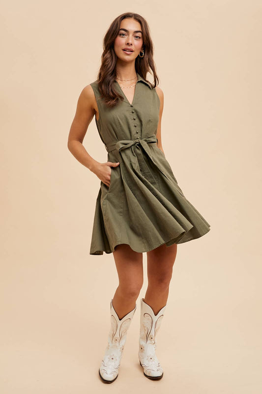 In Loom - SLEEVELESS LAPEL MINI DRESS