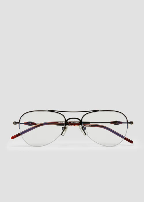 Autobio-Black Red Tortoise and Black Lens