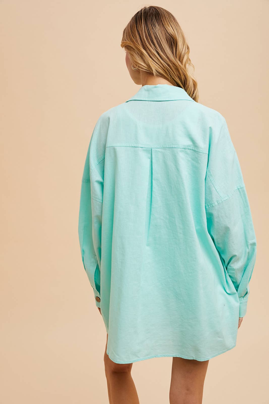 LINEN BLEND BUTTON DOWN