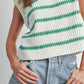 Crew Neck Striped Knit Tank Top