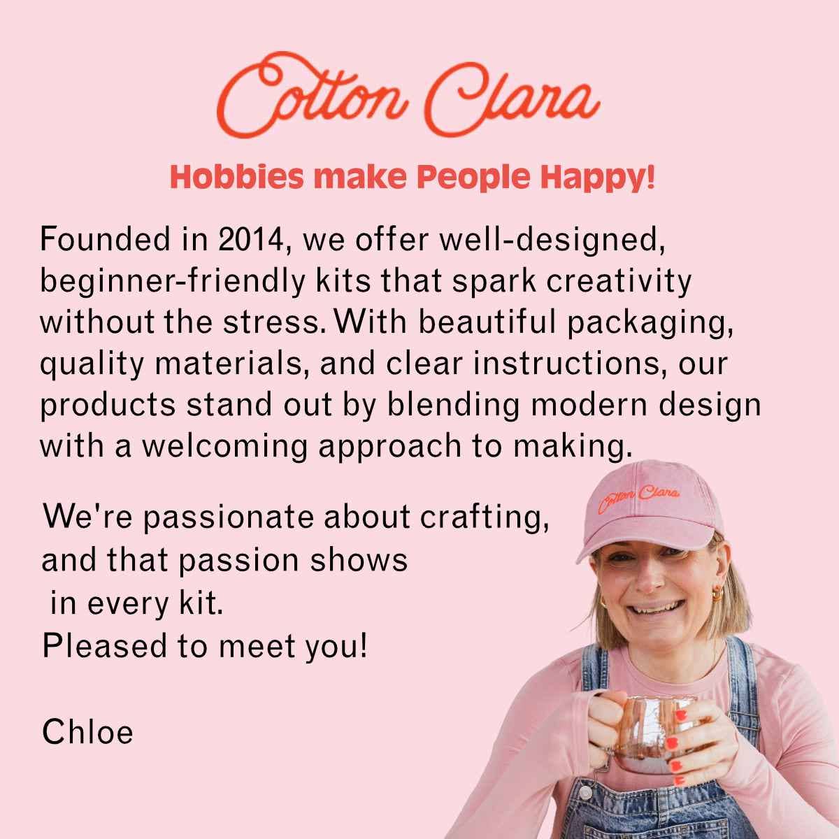 Cotton Clara Craft Kits & Supplies - Embroidery Starter Kit Sewing Tin