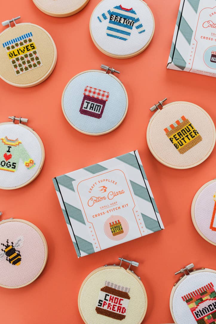 Cotton Clara Craft Kits & Supplies - Aperol Cocktail Beginner Counted Cross Stitch Kit