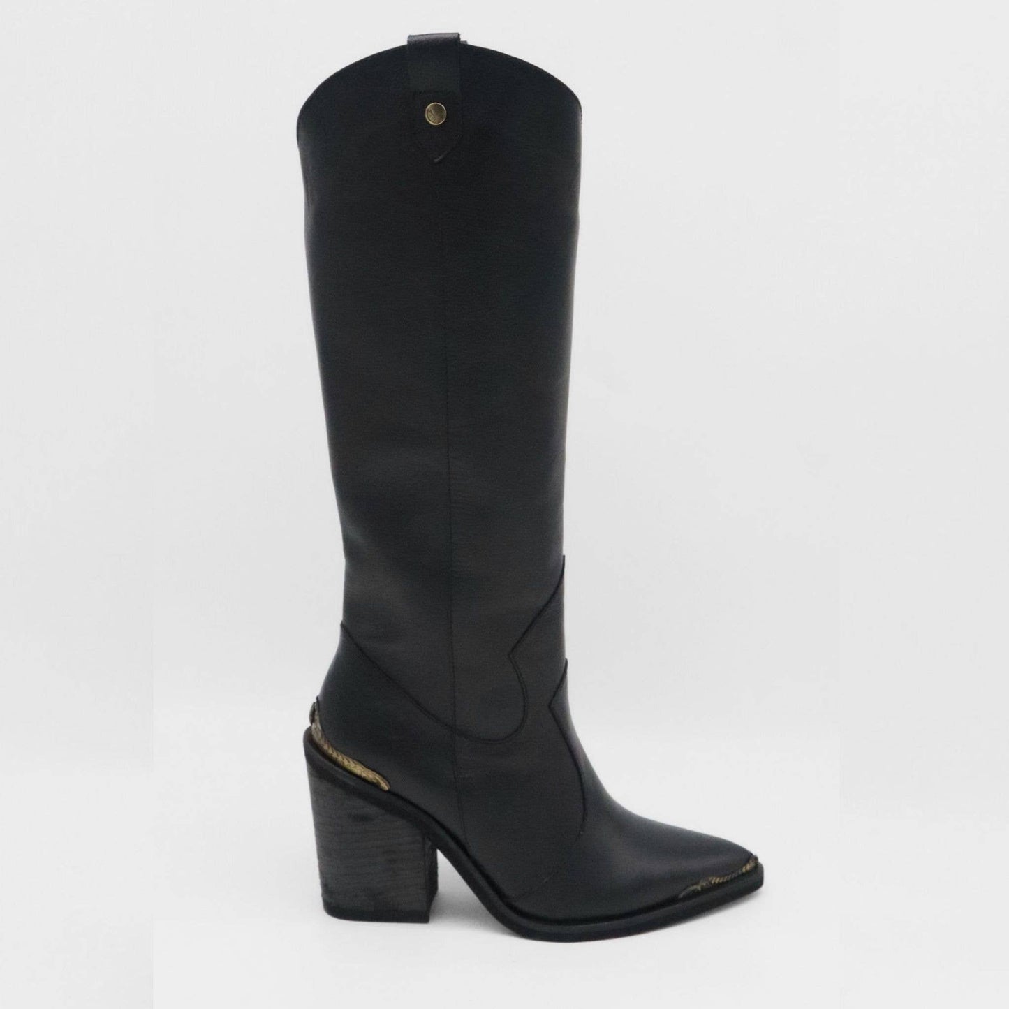 STIVALI NEW YORK - Catalina western cowboy boots in black leather women's shoes
