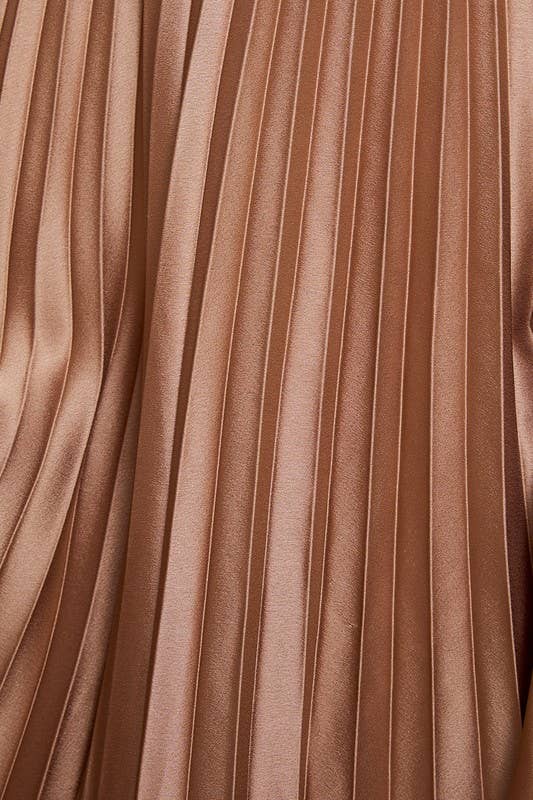Sunburst Pleated Satin Skirt