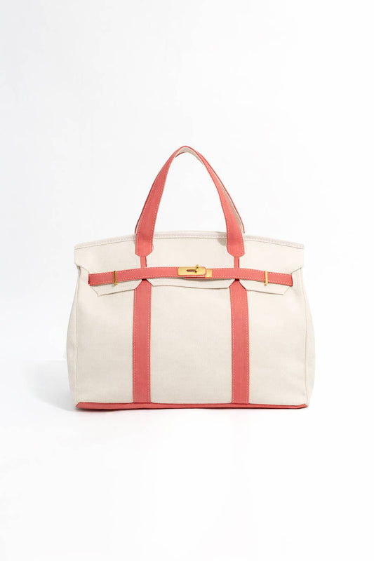 Handmade Premium Cotton Canvas Boatkin Boat Bag - Pink