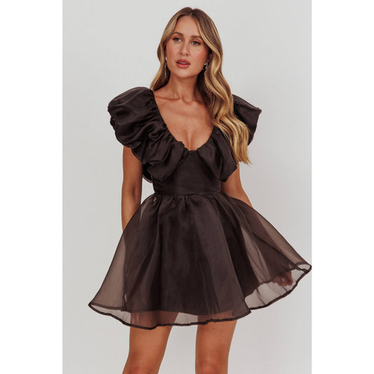 Saints & Secrets - ORGANZA RUFFLE SLEEVE MINI DRESS