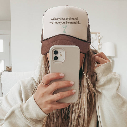 femfetti - Adulthood Martinis Mesh Back Trucker Hat