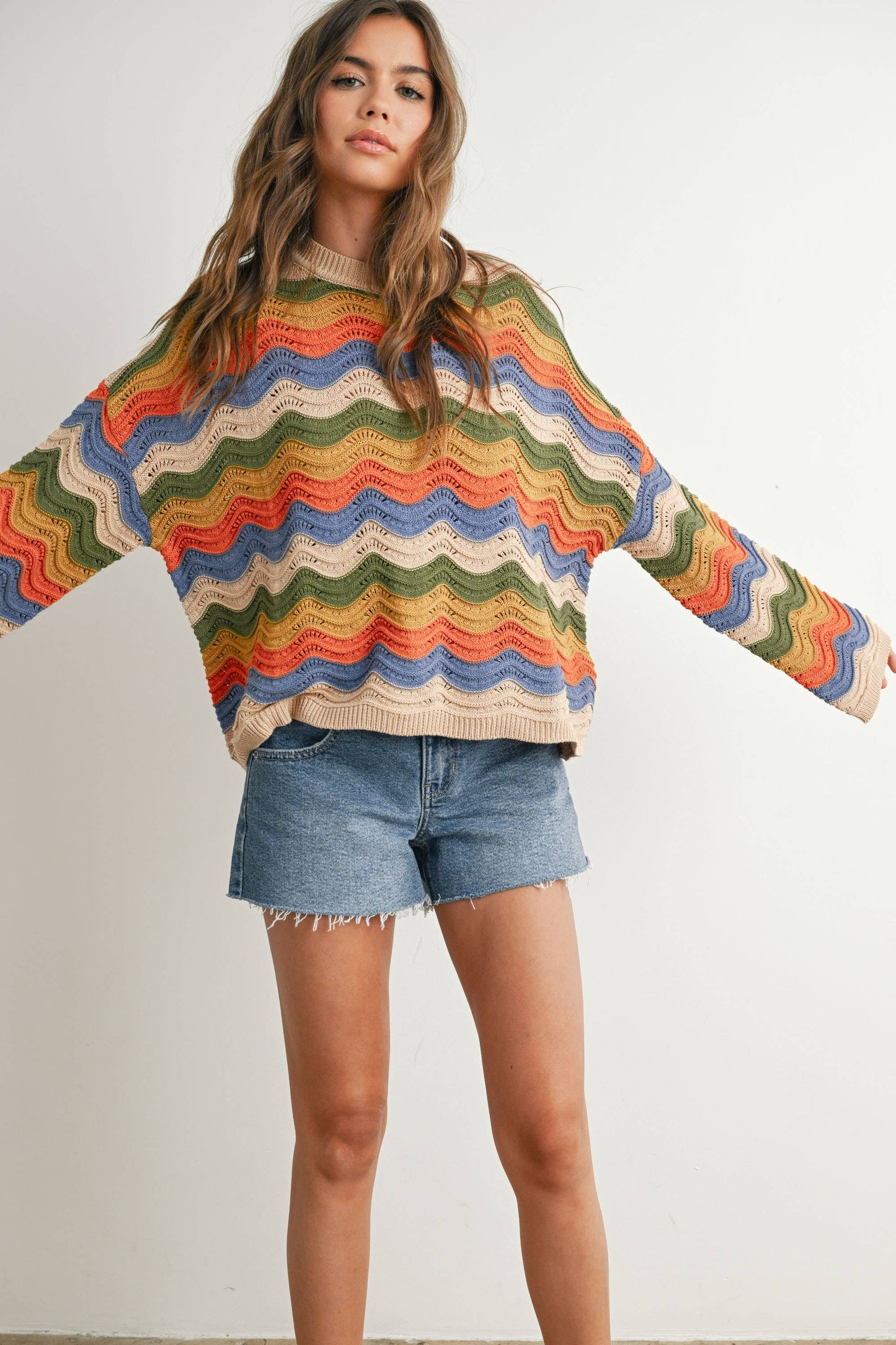 BUTTERMELON - Color Block Sweater  - BMW7639
