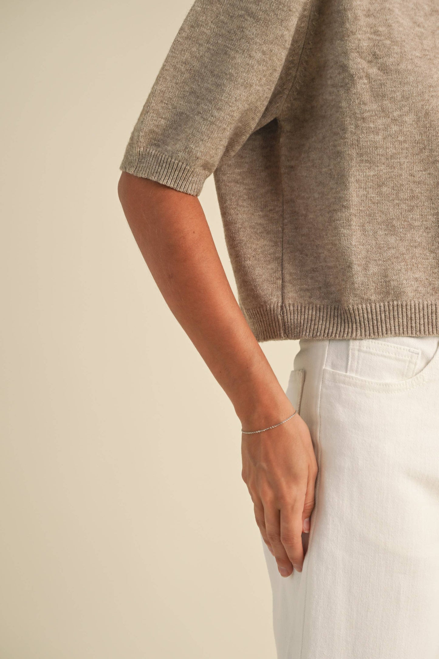 Miou Muse Short Sleeve Sweater Top