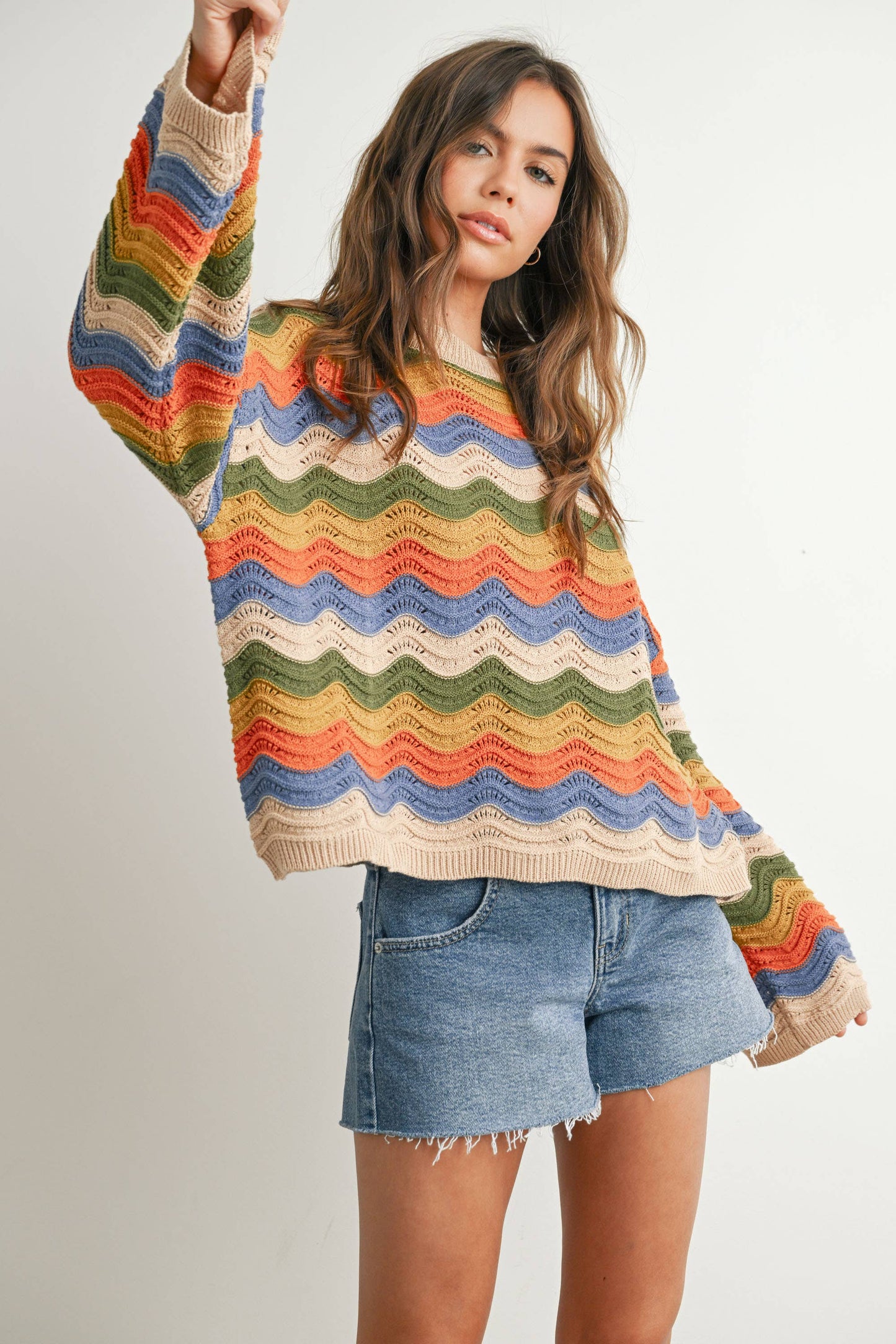 BUTTERMELON - Color Block Sweater  - BMW7639