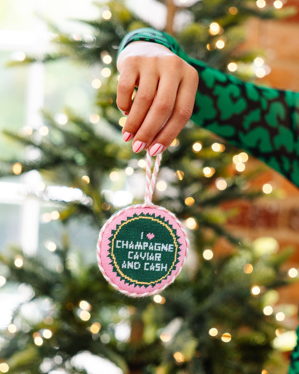 Furbish Studio - Needlepoint Ornament - Caviar Cash