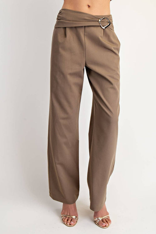Edit by Nine - Front Trim Ruched Woven Pants