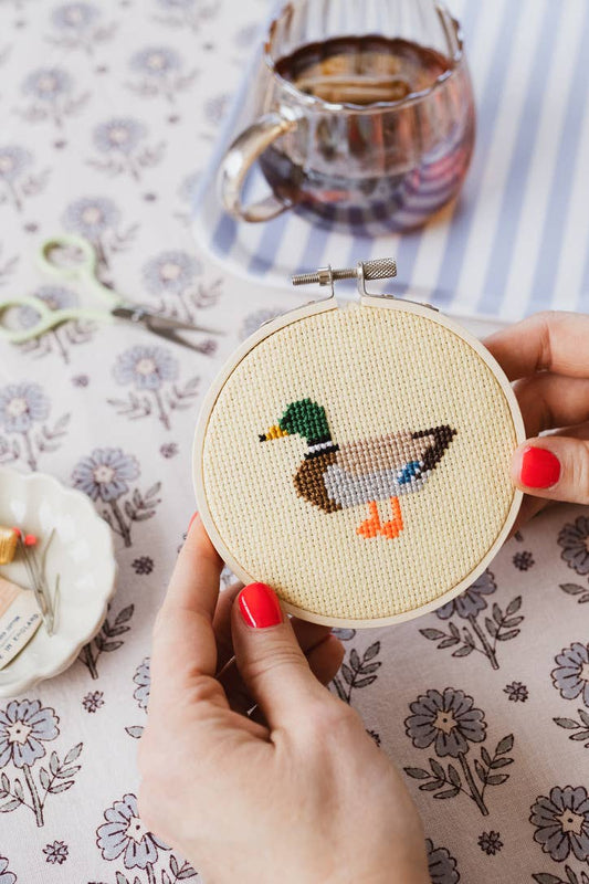 Cotton Clara Craft Kits & Supplies - Duck Cross Stitch Kit for Beginners