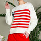 USA Flag Boat Neck Knit Sweater Top VT82059